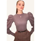 Trend Alacati Stili Ženska bluza dugih rukava Alc-X13069, Smeda