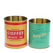 Dekorativne škatle za shranjevanje v kompletu 2 ks iz kositra o 11x13 cm Vintage Coffee – Rex London