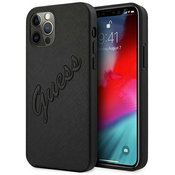 Guess GUHCP12LRSAVSBK iPhone 12 Pro Max 6,7 black hardcase Saffiano Vintage Script (GUHCP12LRSAVSBK)