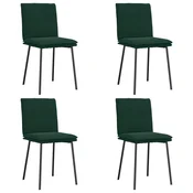 Vidaxl Jedilni stoli 4 kosi temno zelen žamet