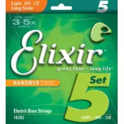 Elixir 14202 Electric Bass NANOWEB Light/Medium Long Scale 45-130 žice za 5-žicanu bas gitaru