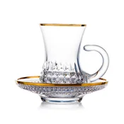 Skodelica za kavo Rogaška s podstavkom - Diamond Gold - Set 2 kos