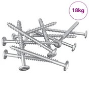 Vidaxl Leseni vijaki 1900 szt. srebrna Jeklo
