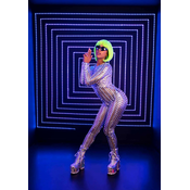 Leg Avenue Laser cut metallic catsuit M
