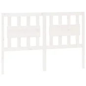 Vidaxl Posteljno vzglavje belo 140,5x4x100 cm trdna borovina