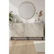 Hanah Home komoda Zeynep 180, 180 cm, bela / travertin