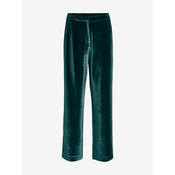 Dark green womens velvet trousers VILA Vicam - Women