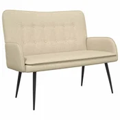 Vidaxl Kavč za 2 osebi Krem 115 x 61 x 87 cm Blago