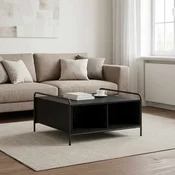 vidaXL Klubska miza Črni hrast 50 x 49 x 41 cm Inženirski les
