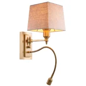 Casa Padrino luxury wall lamp antique brass 14 x 25 x H. 30.5 cm - Wall lamp with swiveling LED reading light - Hotel lights - Luxury lights - Luxury wall lights - Luxury quality