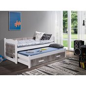 Krevet Henderson 137 Jednostruki krevet s dodatnim krevetom na izvlacenje, Bijela, 80x180, 80x170, Iveral, Drvo, Basi a doghePodnice za krevet, 87x185x76cm