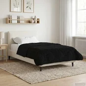 vidaXL vidaXL Poletna odeja Črna 155 x 200 cm Mikrofibra in Teddy flis, (5000284433)