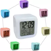 RGB LCD budilka kameleon s termometrom na baterije
