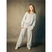 Sinsay - Wide-leg pantalone sa ukrasnim cirkonima - svetlo siva