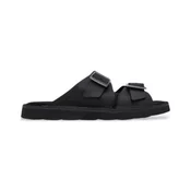 Clarks za moške. 26180885 Solsbury Trakovi usnjeni sandali črne barve (42), Črna, Ravna stran, Zaponka, Priložnostno