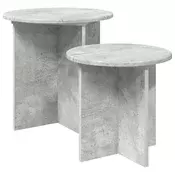 vidaXL Komplet stranskih mizic 2 pcs Betonsko siva Konstruirano leseno
