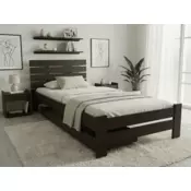 Ljubki dom Postelja PARIS povišana 90 x 200 cm oreh Posteljno dno: Letveno posteljno dno, Vzmetnica: Vzmetnica Coco Maxi 19 cm