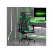 vidaXL Masažna igraca stolica crno-zelena od umjetne kože