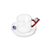 Ichendorf Milano skodelica s podstavkom iz borosilikatnega stekla Fruits and Flowers 300 ml