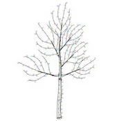 Vidaxl Stenska LED novoletna jelka 210 cm 312 LED Večbarvno Jeklo Črna