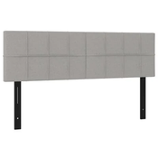 Vidaxl Posteljno vzglavje svetlo siva 144x5x78/88 cm blago