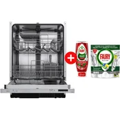 Tesla Ugradna mašina za pranje sudova WDI662M + Fairy Kapsule za pranje sudova Platinum 113 kom + Fairy Tecni deterdžent Max power Pomegranate 545ml