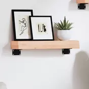 Zidna polica 40 x 10 x 6 cm od neobradene masivne hrastovine