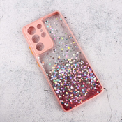 Ovitek bleščice Frame Glitter za Samsung Galaxy S21 Ultra 5G, Teracell, roza