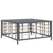 Vidaxl Vrtna miza antracitna 70x70x34 cm poli ratan