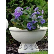 Casa Padrino baroque garden decorative flower pot gray A� 48 x H. 31 cm - Round baroque style plant pot - Baroque garden decoration - Baroque terrace decoration - Baroque decoration accessories