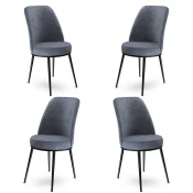 Hanah Home Set stolica Dexa, 45x89x42 cm, 4 komada, Tamnosive