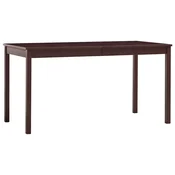 Vidaxl Jedilna miza temno rjava 140x70x73 cm borovina
