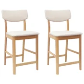 Vidaxl Jedilni stoli 2 szt. Naravna 48 x 49 x 95 cm Masivno gumovo les