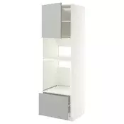 METOD / MAXIMERA Visoki element za ugradb uredaje, bijela/Havstorp svijetlo siva, 60x60x200 cm