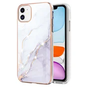 Ovitek Marble Scandi za iPhone 11 – roza