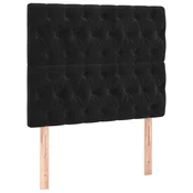 Vidaxl Vzglavje postelje črno 90x7x118/128 cm žametno