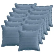 Vidaxl Prevleka za blazino 12 kos HOUTEN Modra 50 x 50 cm korduroy