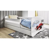 Drveni dječji krevet FORMULA s ladicom - 160x80 cm plavi