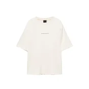 Pull&Bear Majica kremna/temno rjava/svetlo oranžna