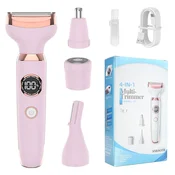 INF 4-v-1 ženski električni brivnik – neboleče odstranjevanje dlak za obraz, telo, nos in obrvi Pink, (5000287132)