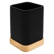 Kozarec AMARA, črn - Črna - 69x100x69 mm - Ridder - AMARA - 24 - Bambus; Poliresin - Držalo za kozarec - Kvadratni - 69 - 100 - 69 - 14