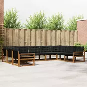 Set vanjskih sofa 9 kom. Prirodna i crna