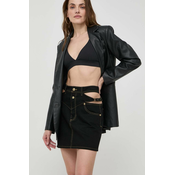 Dječja suknja Versace Jeans Couture boja: crna, mini, ravna, 76HAE858 DW060L54