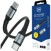 Kabel 3MK Hyper kabel N-SERIES USB-C na USB-C 50cm PD 3.0 QC 3.0 20V/3A 60W črn