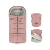 Zimska kapa PETITE&MARS Jibot 3v1 + rokavice za voziček Jasie Dusty Pink