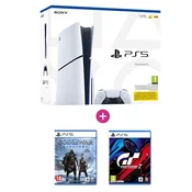 PlayStation 5 (Slim) 1TB + God of War: Ragnarök + Gran Turismo 7 igralne konzole