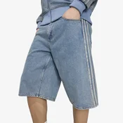 Kratke hlače adidas Firebird Adicolor Denim Jorts Mid-rise Straight Leg Worn Blue Denim 32
