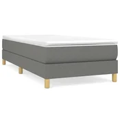 Vidaxl Posteljni okvir z vzmetmi temno siv 90x190 cm blago