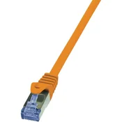 LOGILINK LogiLink CQ3098S RJ45 omrežni kabel\, Patch kabel CAT 6a S/FTP 10.00 m oranžna ognjevaren\, z zaščitnim zapornim zatičem 1 kos, (20418516)