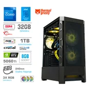 MEGA Računalnik MEGA MT S8 i7-12700K/RTX5060Ti/32GB/1TB/750W/Brez OS/črna RGB + Estetski napajalni kabli [Rumena/Črna], (5000264697)